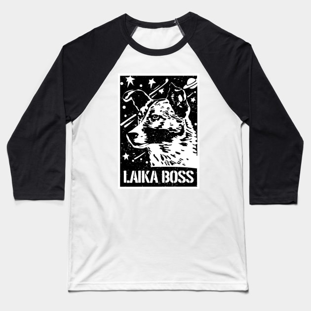 Laika Dog - The First Space Dog Baseball T-Shirt by Seitori